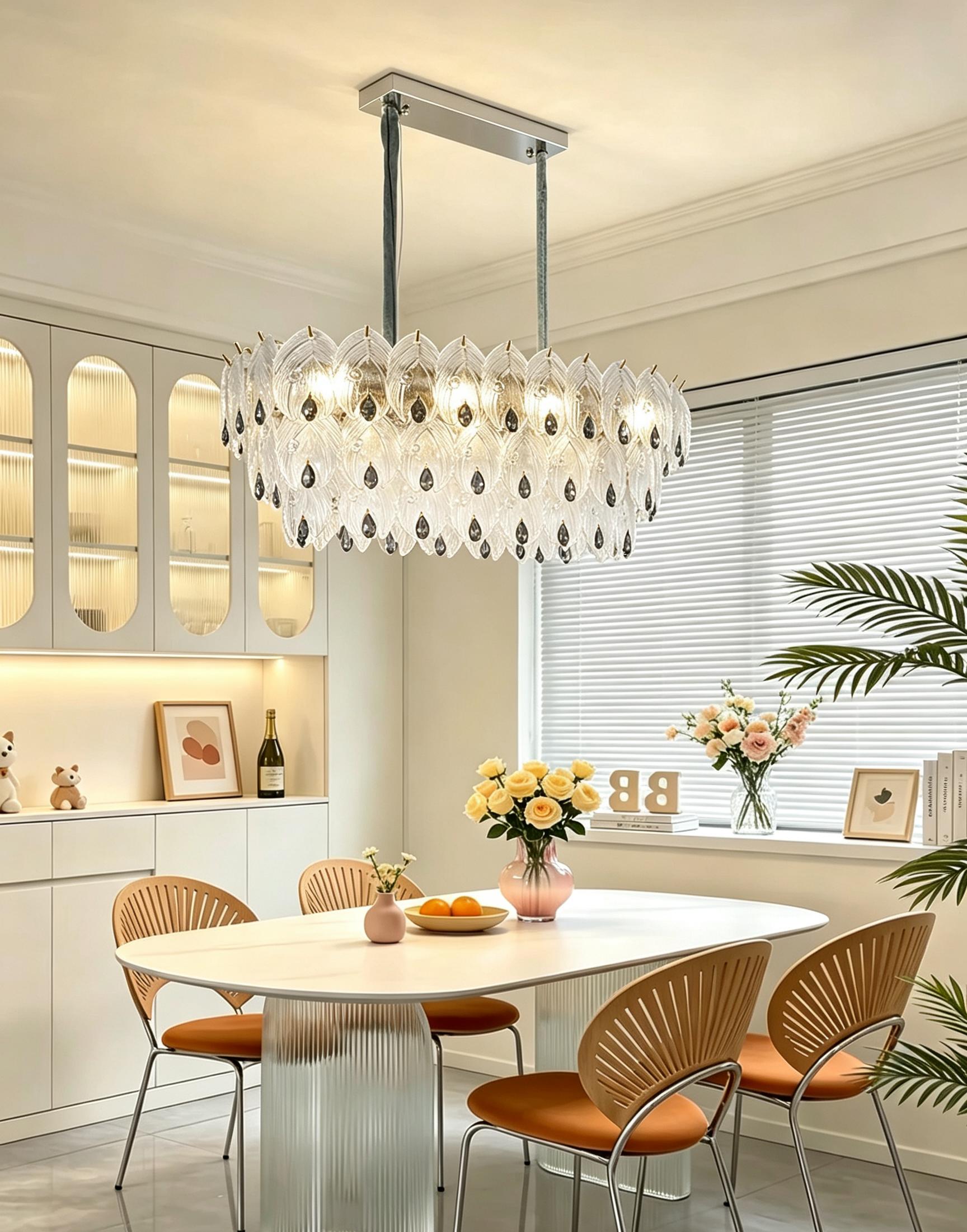 MODI 2026 New Luxury Crystal Chandelier, French Cream Style High‑end Lighting, Modern Light Luxury Simple Lamp for Living Room, Dining Room, Bedroom, Study, Bar Counter & Villa Hall