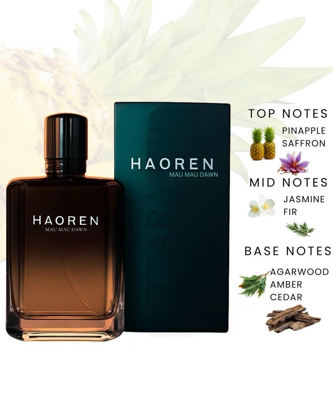 HAOREN Mau Mau Dawn Eau de Parfum Unisex 100ml - Amber Oud Scent, Bold Daily Wear & Evening Fragrance, Gift for Her & Him