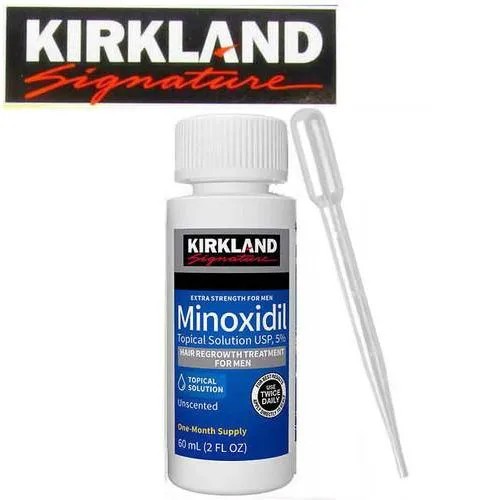 Kirkland Minoxidil 5% Extra Strength Hair Regrowth 1 Month with free dropper proper best