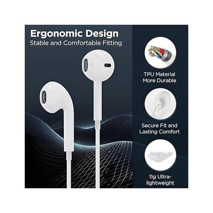 DISCOUNTED DEALS!!!Apple Original Wired Lightning Earphones with Built-In Mic & Volume Control – Premium Sound Quality for iPhone 14/13/12/11 Pro Max, XR, XS, X, 8, 7 Plus – All iOS Compatible