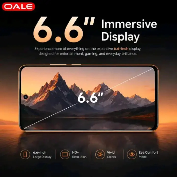 TIME LIMITED DEALS!!!OALE SPARK 50 SCREEN 6.6’’ STORAGE ROM 64GB+4GB RAM FINGERPRINT UNLOCK CAMERA FRONT 5MP+BACK 8MP HIGH CAPACITY BATTERY 5075MAH ANDROID 13 SMART PHONE