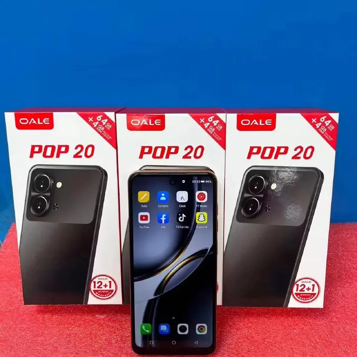 TIME LIMITED DEALS!!!OALE POP 20 STORAGE 64GB ROM+4GB RAM SCREEN 6.6’’ DUAL SIM PHONE SIDE FINGERPRINT TYPE-C CHARGER REAR CAMERA 8MP+FRONT 5MP ANDROID 13