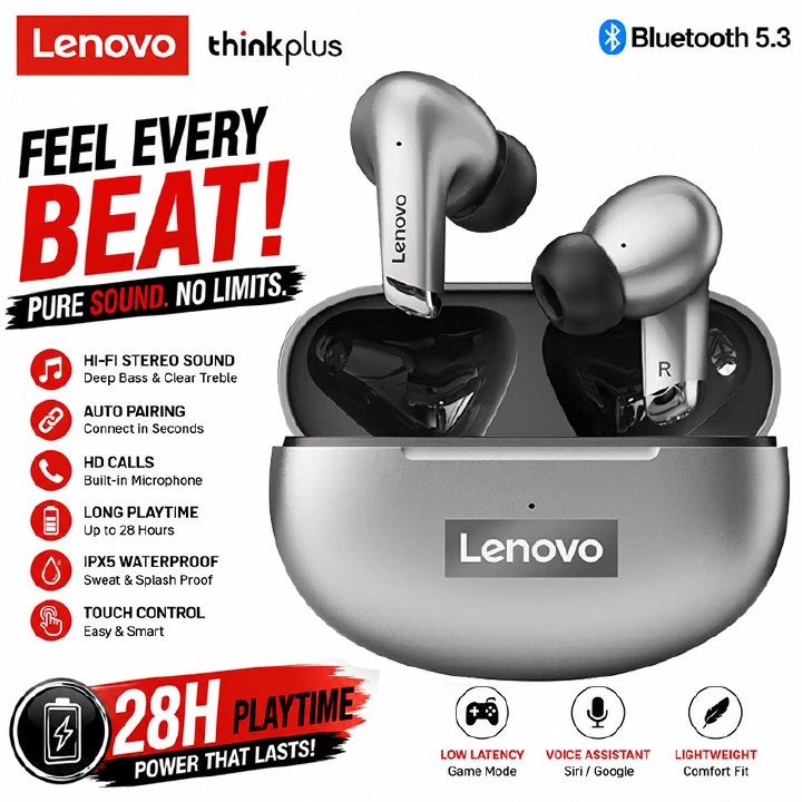 Lenovo LP5 TWS Bluetooth Earphone 9D Stereo Waterproof Wireless Earbuds for Xiaomi Bluetooth Headphones With Mic Mobile Phone