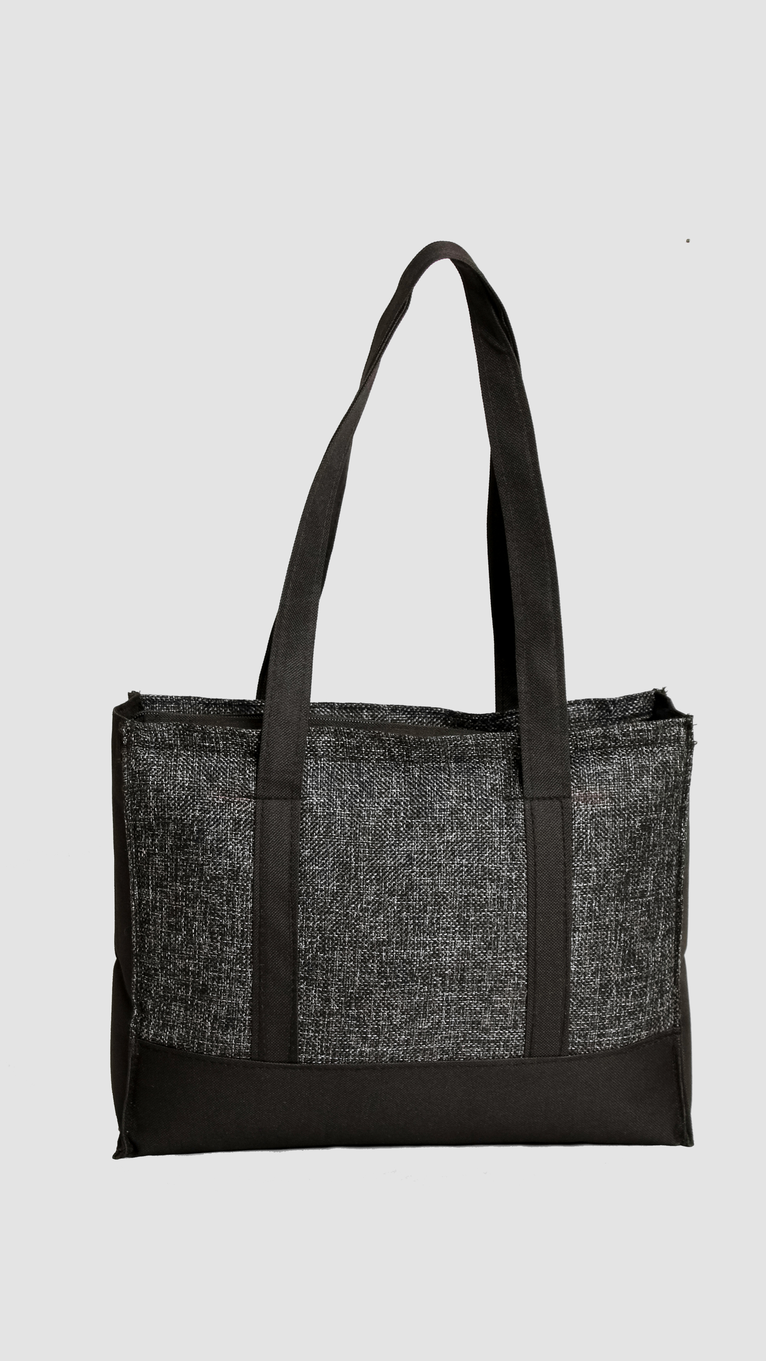 dark gray tote bag