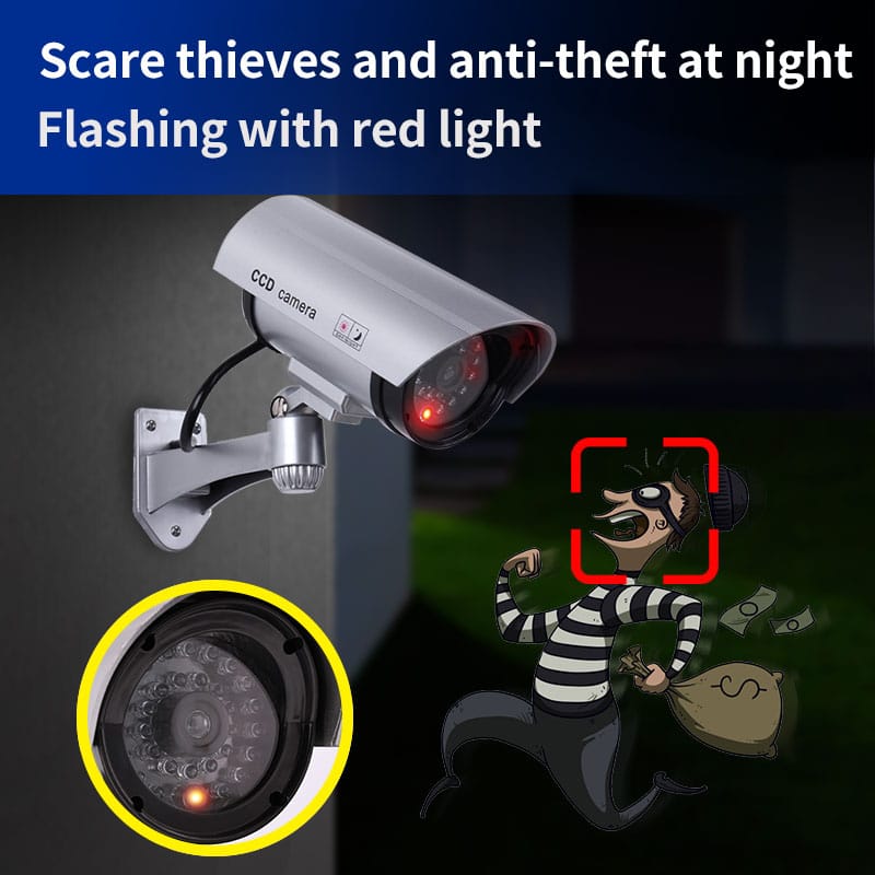 DUMMY wireless camera plastic fake CCTV Camera with simulation antenna red led flashing,uses AA battery surveillance security system
