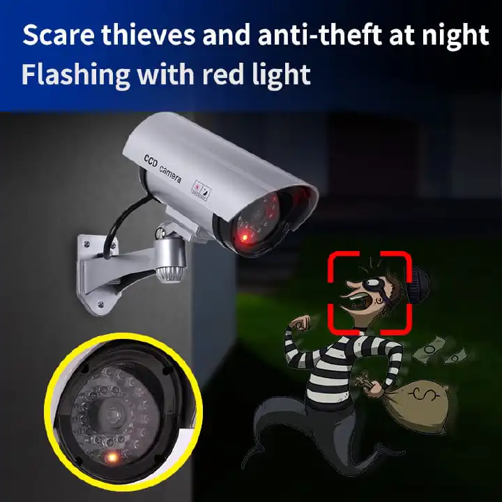 DUMMY wireless camera plastic fake CCTV Camera with simulation antenna red led flashing,uses AA battery surveillance security system
