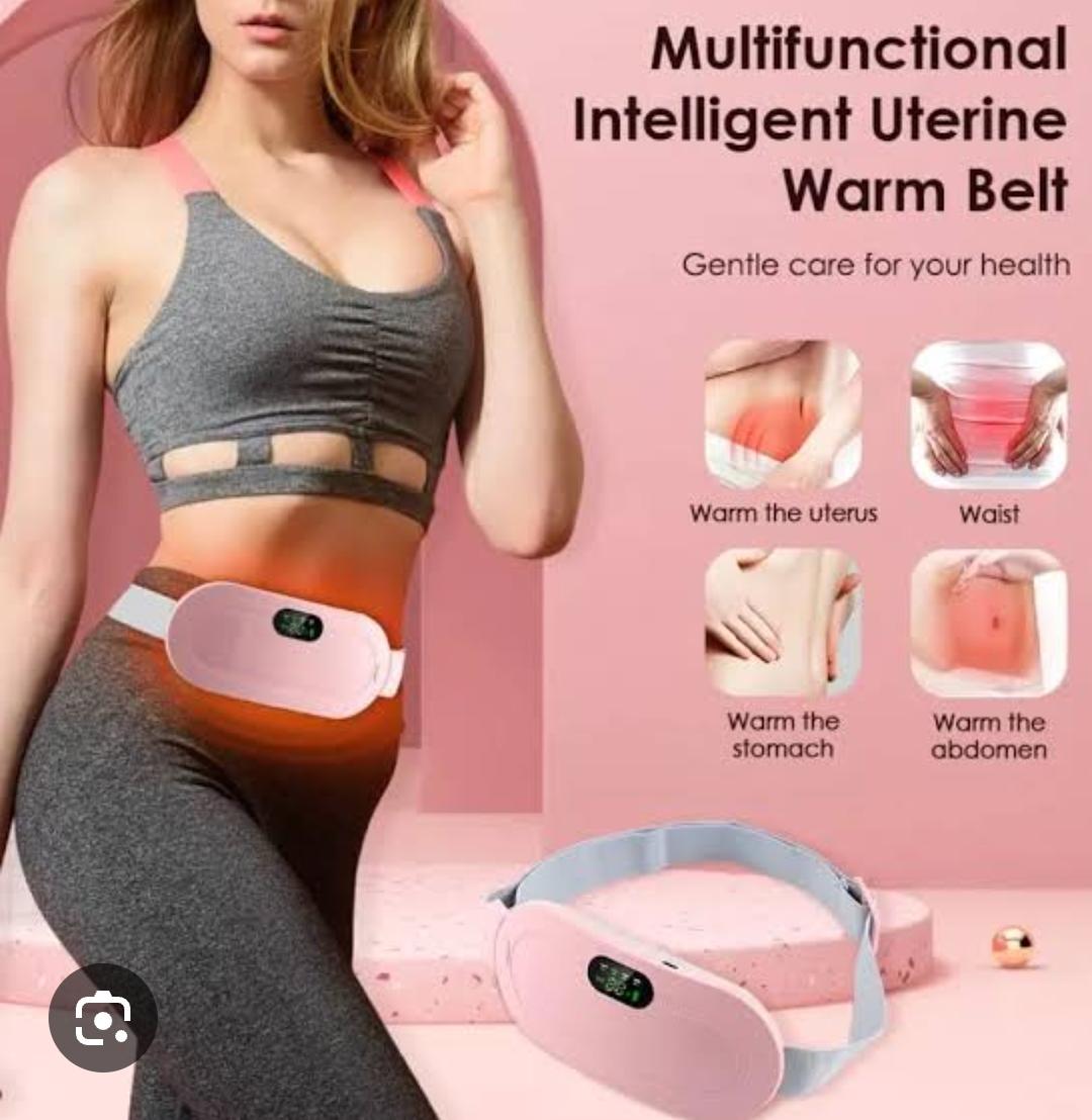 RESTOKED!Rechargable portable cordless Menstrual belt period pain relief waist pain cramps 4vibrating massage modes,3 heat levels,vibrating abdominal massager electric device portable cordless