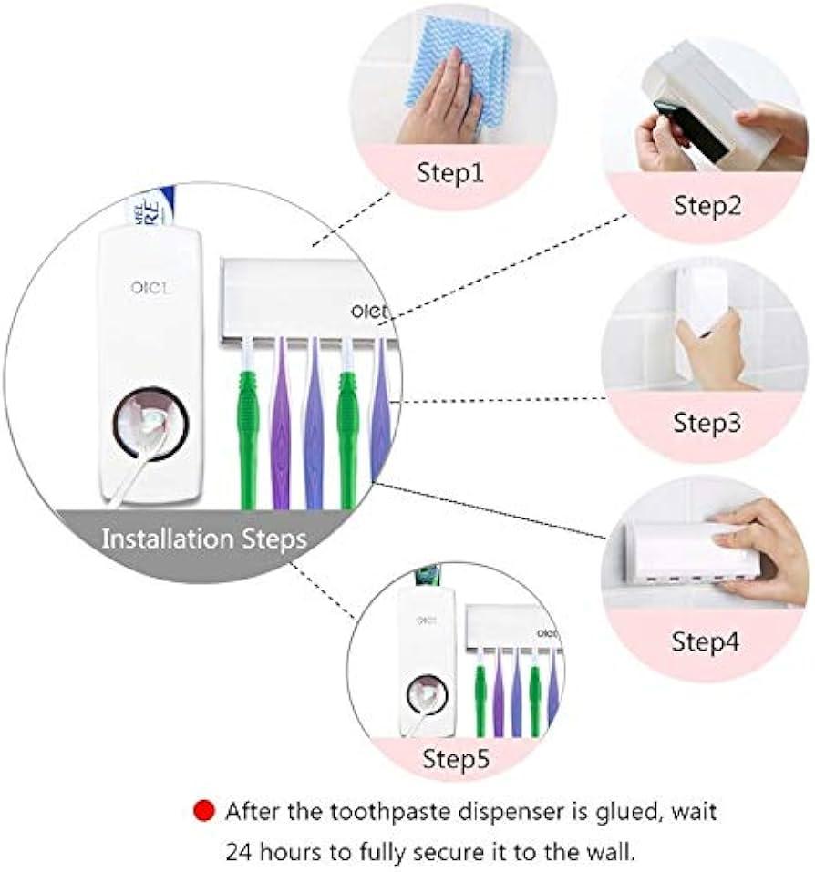 CLEARANCE SALE!Toothpaste dspenser+5pcs toothbrush holder