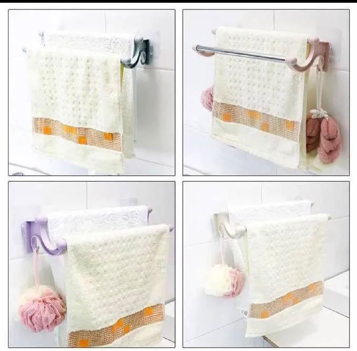 BACK IN STOCK 54CM Self adhesive double pole Towel Holder,towel Rack can be used for both kitchen and bathroom accessories