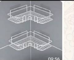 Adhesive corner bathroom shelf storage wall mounted shower caddy shelf organizer for kitchen toilet metal rustproof no drillng