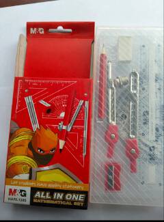 AFFORDABLE 2 IN 1 SCHOOL/EXAM ESSENTIAL,CLEAR CLIP BOARD AND A CLEAR ALL IN 1 MATHEMATICAL SET