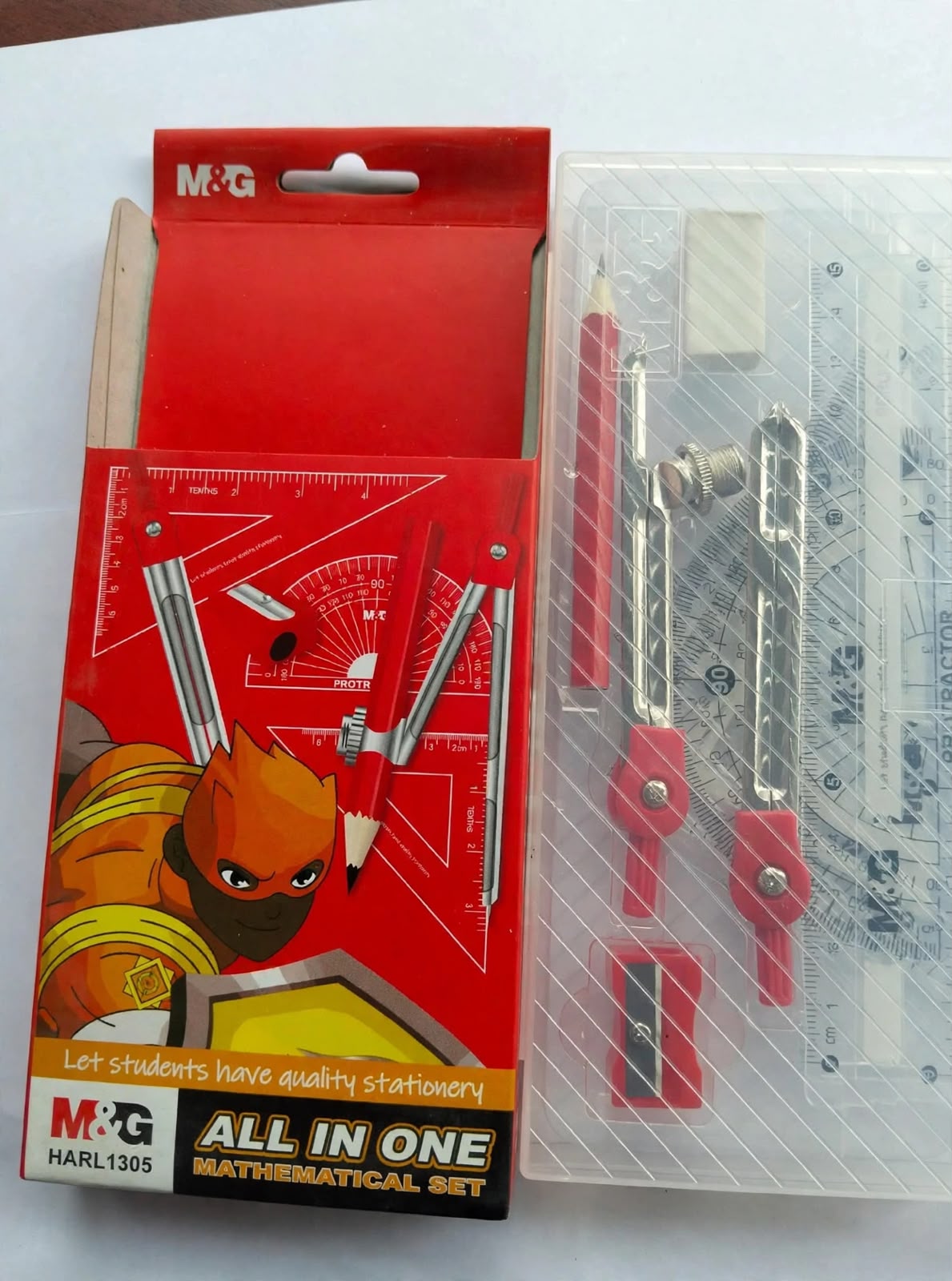 EXAM APPROVED CLEAR M$G CLEAR MATHEMATICAL SET,ALL IN ONE!