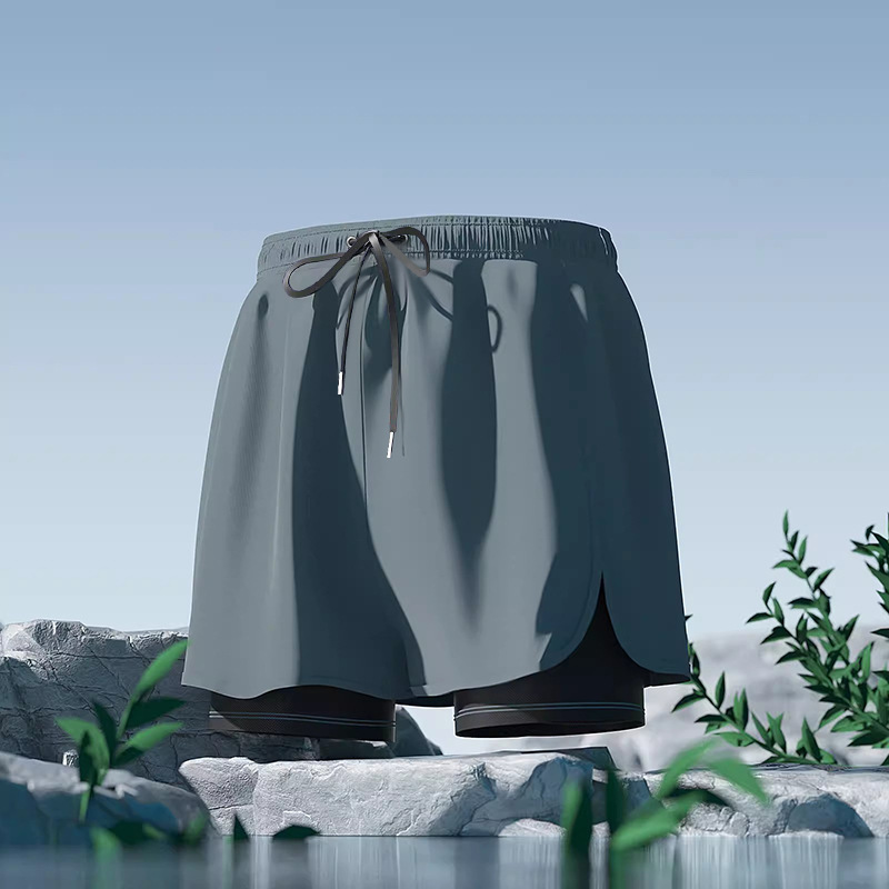 Adult Men's Swimming Trunks 2026 🏊 Men’s Double-Layer Swimming Trunks 🌊Step into summer with a stylish and youthful look 😎. These men’s swimming trunks feature a sleek black design.