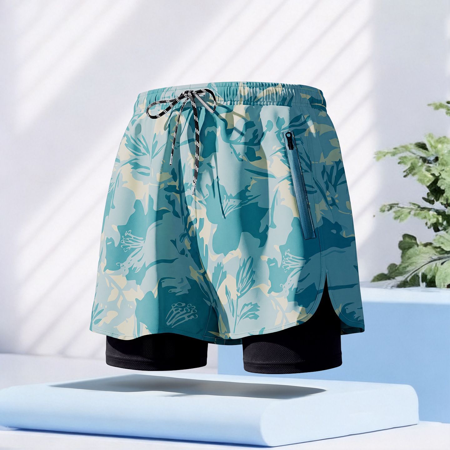 Adult Men's Swimming Trunks 2026 🏊 Men’s Double-Layer Swimming Trunks 🌊Step into summer with a stylish and youthful look 😎. These men’s swimming trunks feature a sleek black design.