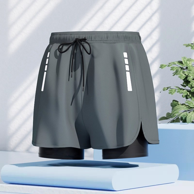 Adult Men's Swimming Trunks 2026 🏊 Men’s Double-Layer Swimming Trunks 🌊Step into summer with a stylish and youthful look 😎. These men’s swimming trunks feature a sleek black design.