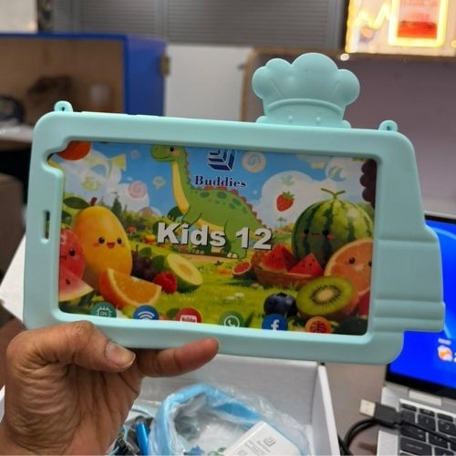 NEW ARRIVAL BUDDIES KIDS 12 STUDY CHILDREN TABLET 5G WIFI TABLETS 8GB RAM / 256GB ROM STORAGE With BOTH SIM CARD SLOT AND MEMORY CARD SLOT, ANDROID TAB FOR LEARNING AND FUN