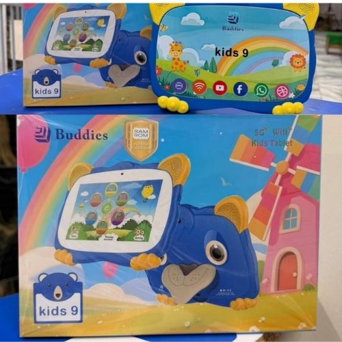 NEW ARRIVAL BUDDIES KIDS 9 STUDY CHILDREN TABLET 5G WIFI TABLETS 8GB RAM / 256GB ROM STORAGE With BOTH SIM CARD SLOT AND MEMORY CARD SLOT, ANDROID TAB FOR LEARNING AND FUN