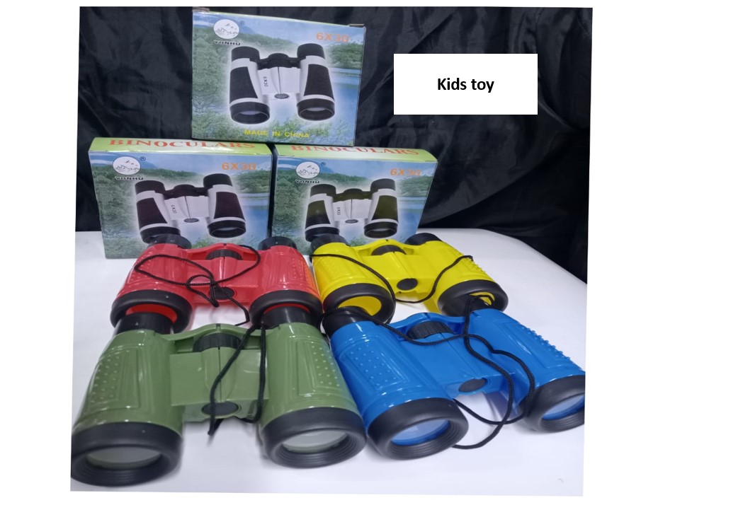 Kids Binoculars Toy – Lightweight Outdoor Exploration & Bird Watching Toy, 4X–6X Magnification Educational Viewing Tool with Neck Strap, Durable Portable Design in Red, Blue, Green & Yellow for Boys &