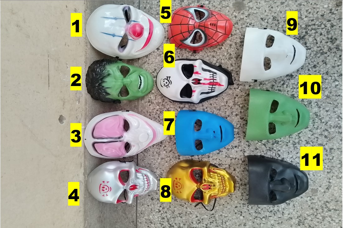 Kids Plastic Costume Masks Assorted Superhero Horror and DIY Paintable Face Masks for Halloween Cosplay Birthday Parties and Fancy Dress Events