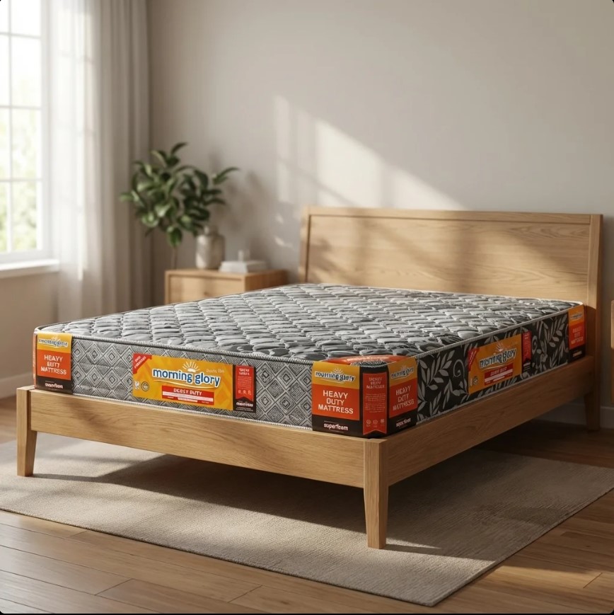 Johari 8-Inch Orthopedic Fibre Mattress – Medium Density Quilted Top, Breathable F-Fiber Build, Sizes (3by 6), (3.5by 6), (4by 6), (5by 6), (6by 6) – 3-Year Warranty Included