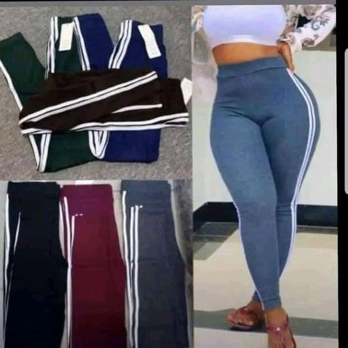 🔥 COLOUR POP! Women's High-Waisted Cotton Stretch Leggings – Classic Double Side Stripe Design Colorful Casual Fitness Tights