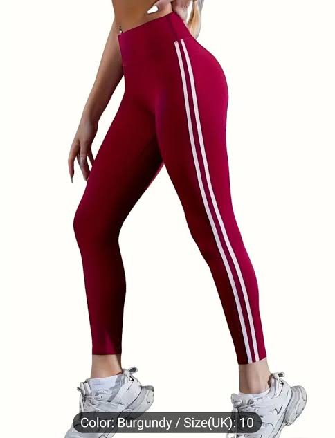 🔥 COLOUR POP! Women's High-Waisted Cotton Stretch Leggings – Classic Double Side Stripe Design Colorful Casual Fitness Tights