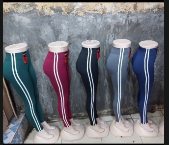 🔥 COLOUR POP! Women's High-Waisted Cotton Stretch Leggings – Classic Double Side Stripe Design Colorful Casual Fitness Tights