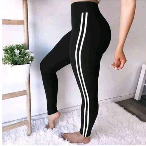 🔥 COLOUR POP! Women's High-Waisted Cotton Stretch Leggings – Classic Double Side Stripe Design Colorful Casual Fitness Tights