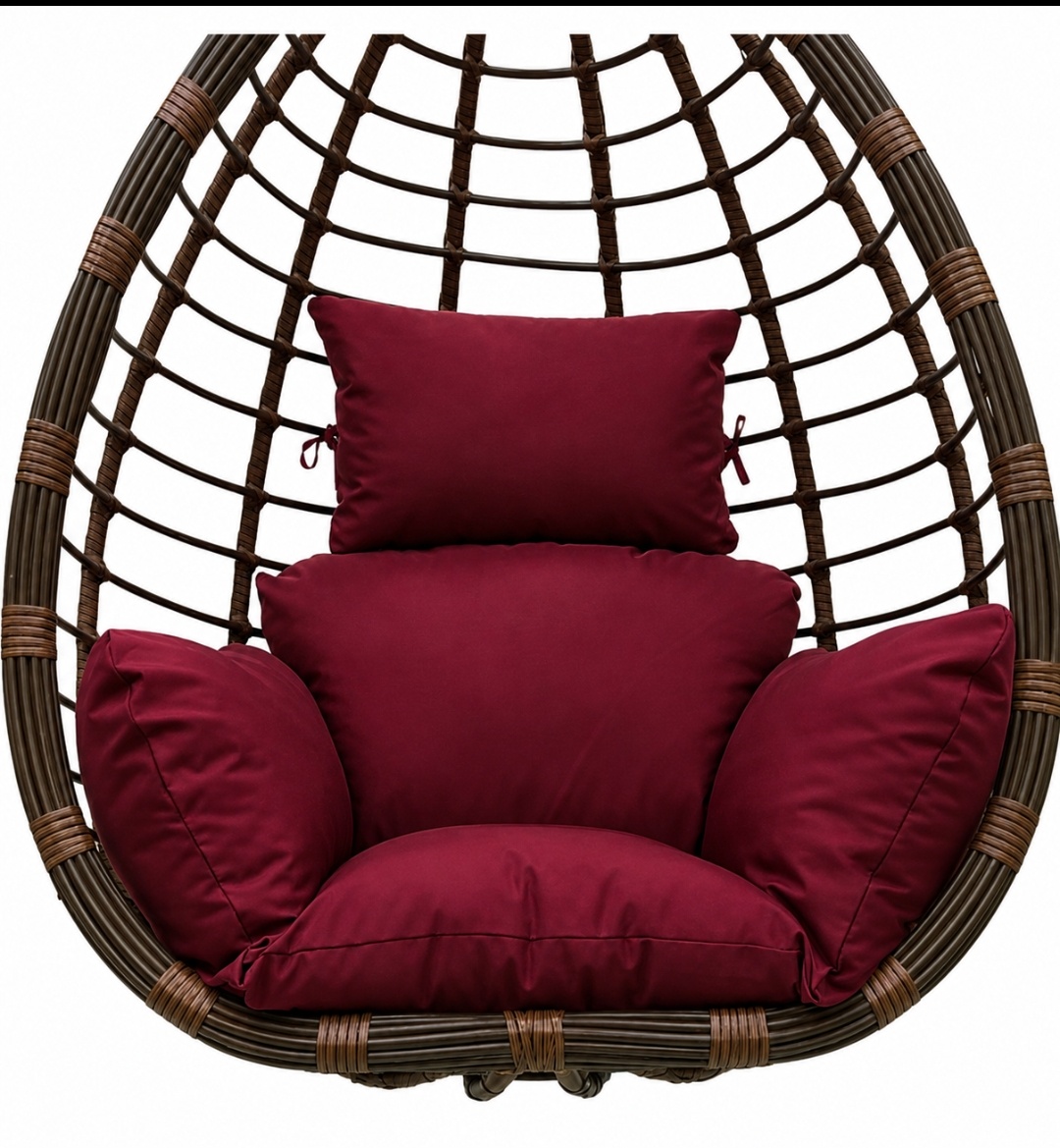One-Piece Velvet Hammock Chair Cushion with Integrated Headrest & Arm Support – Replacement Cushion Only