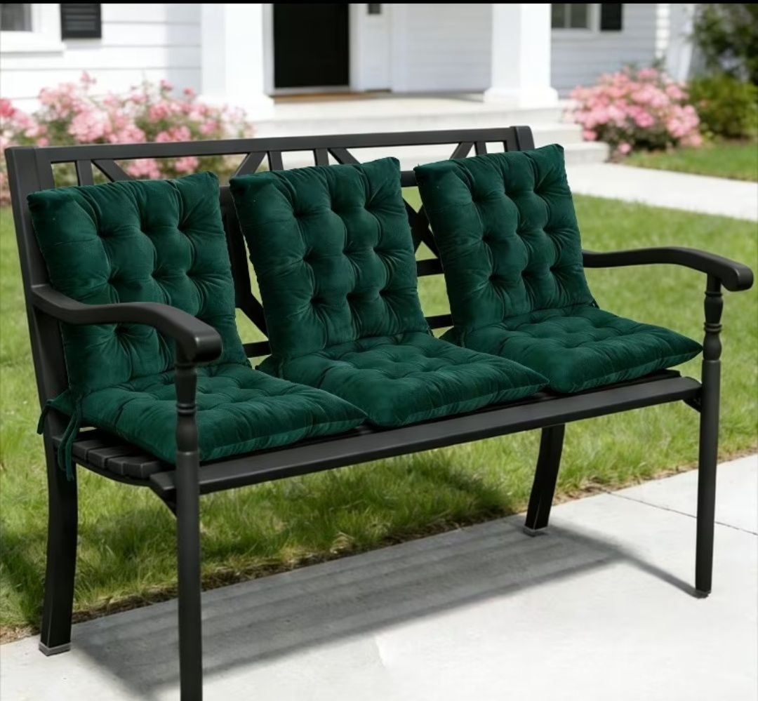 6 Pack Velvet Square Plush Seat Cushions with Anti-Slip Ties, Square Velvet Seat Cushion, for Outdoor Bench, Dining Chairs, Garden Decorative Throw Pillows, Patio Chairs, Long Sitting.