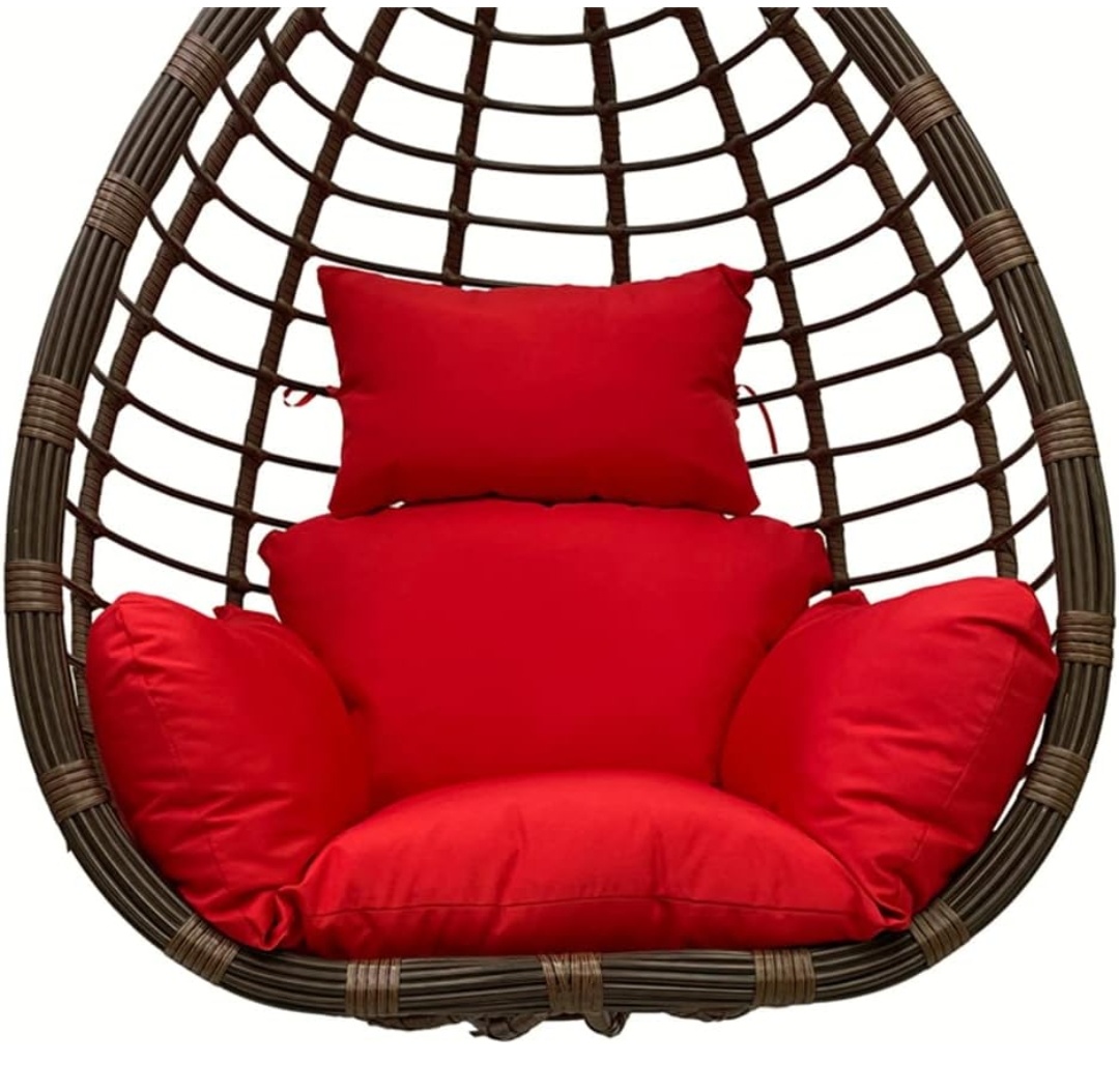 One-Piece Velvet Hammock Chair Cushion with Integrated Headrest & Arm Support – Replacement Cushion Only