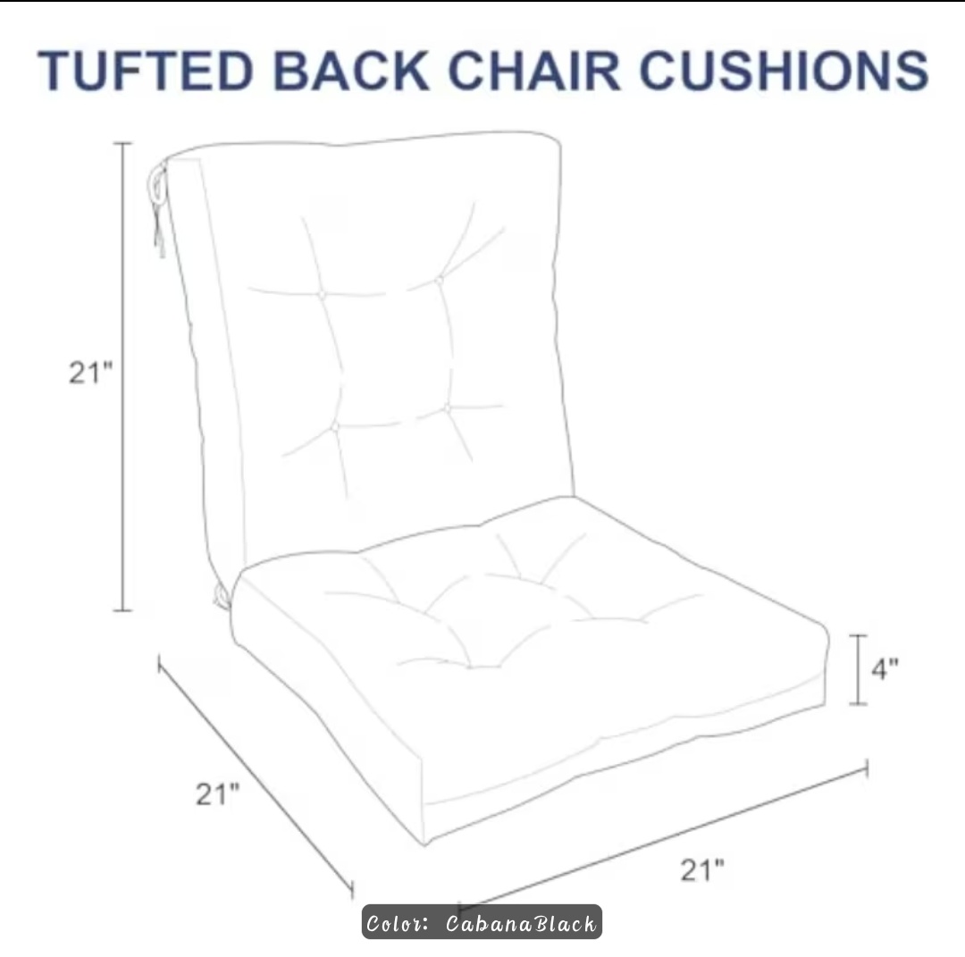 2PCS Tufted Floor Chair Cushions – 21" x 21" x 21" x 4" Thick(NO CHAIR)