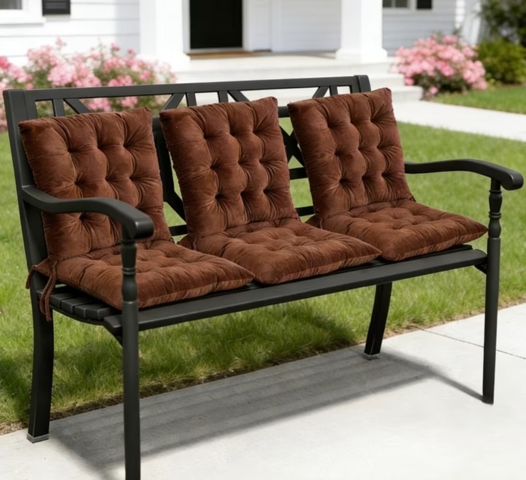 6 Pack Velvet Square Plush Seat Cushions with Anti-Slip Ties, Square Velvet Seat Cushion, for Outdoor Bench, Dining Chairs, Garden Decorative Throw Pillows, Patio Chairs, Long Sitting.