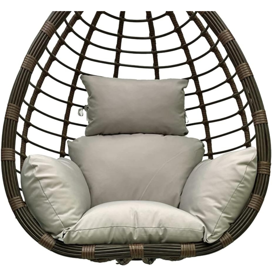 One-Piece Velvet Hammock Chair Cushion with Integrated Headrest & Arm Support – Replacement Cushion Only