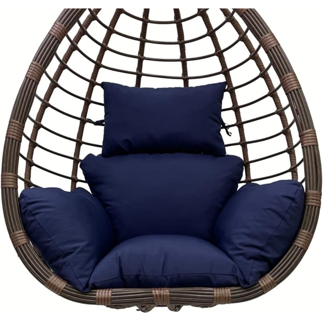 One-Piece Velvet Hammock Chair Cushion with Integrated Headrest & Arm Support – Replacement Cushion Only
