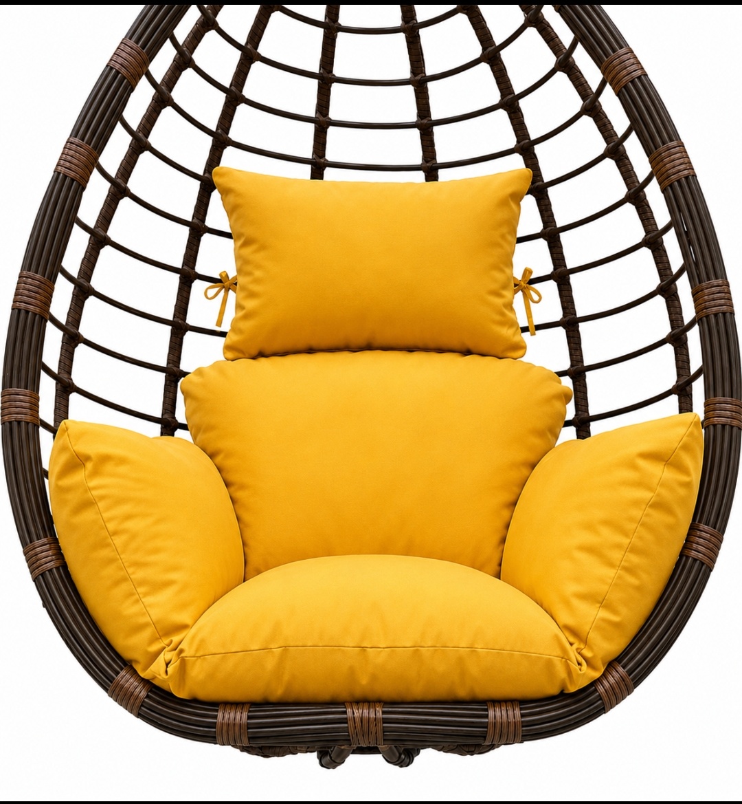 One-Piece Velvet Hammock Chair Cushion with Integrated Headrest & Arm Support – Replacement Cushion Only
