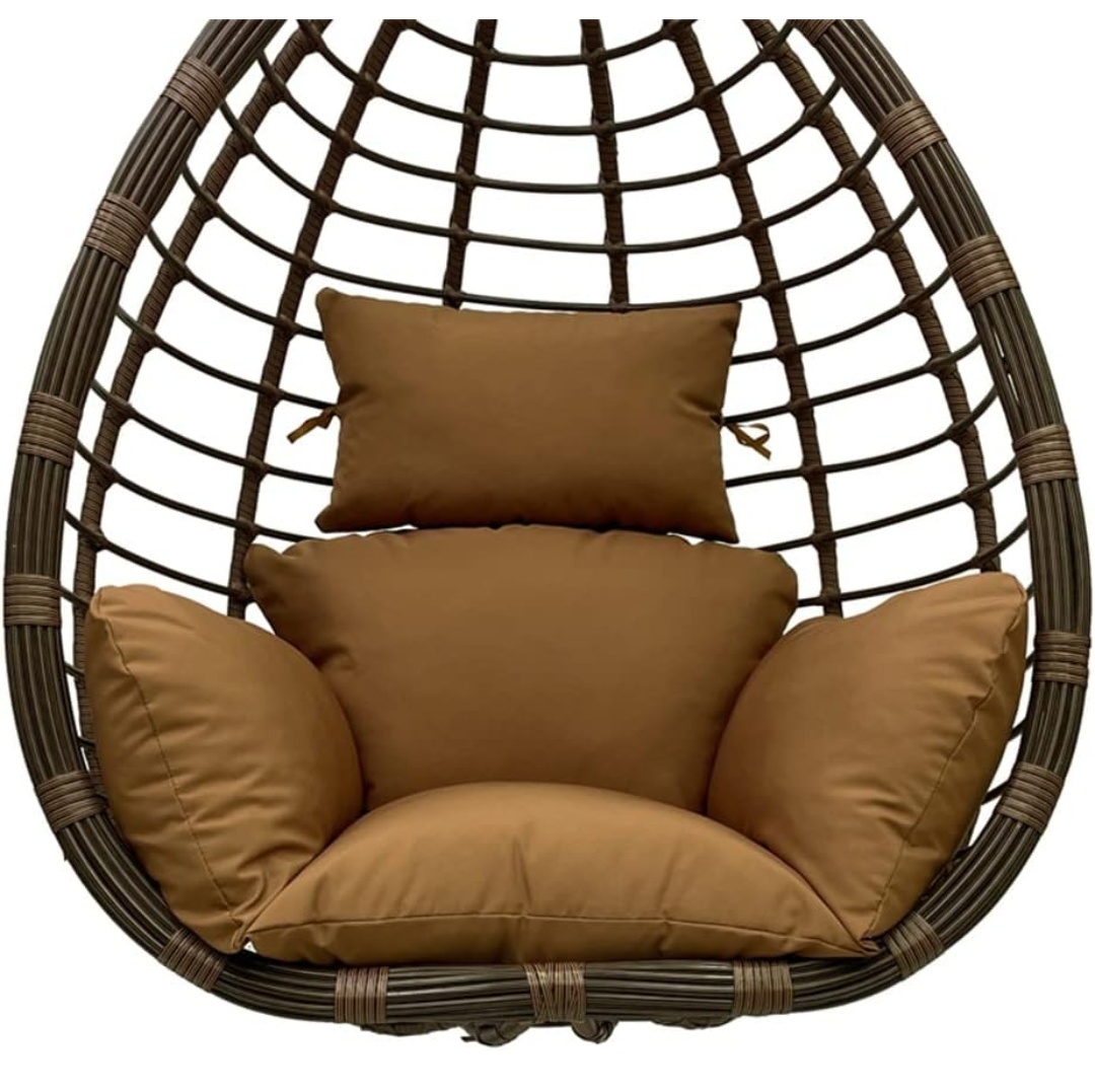 One-Piece Velvet Hammock Chair Cushion with Integrated Headrest & Arm Support – Replacement Cushion Only