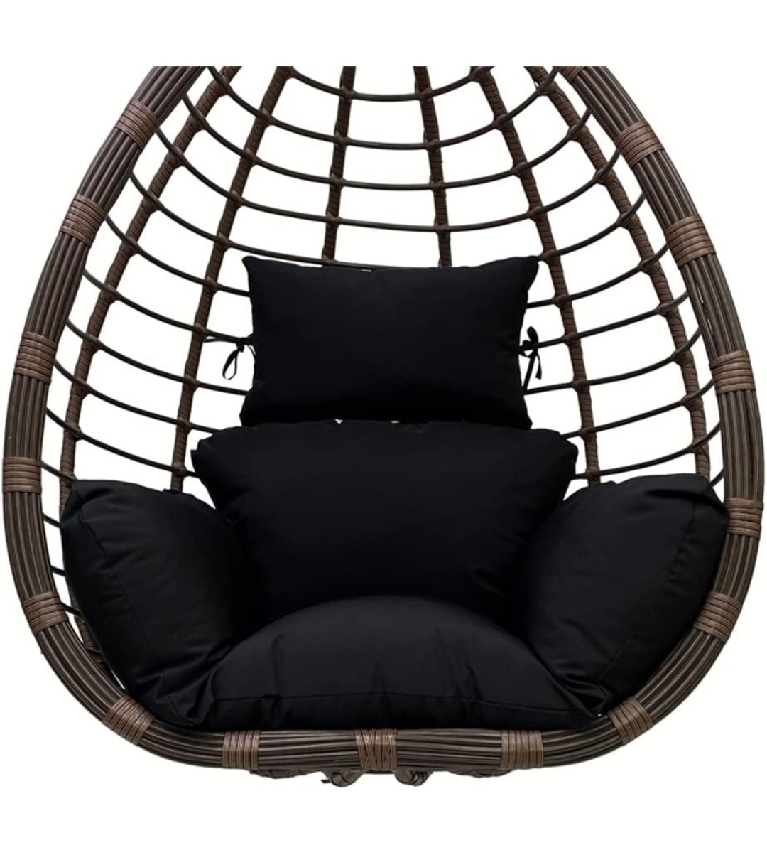 One-Piece Velvet Hammock Chair Cushion with Integrated Headrest & Arm Support – Replacement Cushion Only