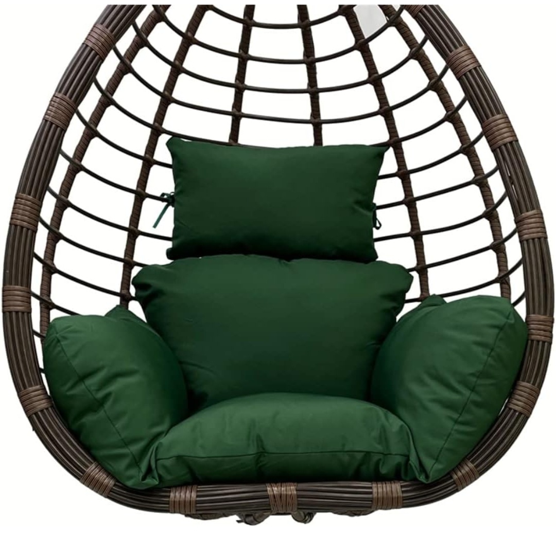One-Piece Velvet Hammock Chair Cushion with Integrated Headrest & Arm Support – Replacement Cushion Only