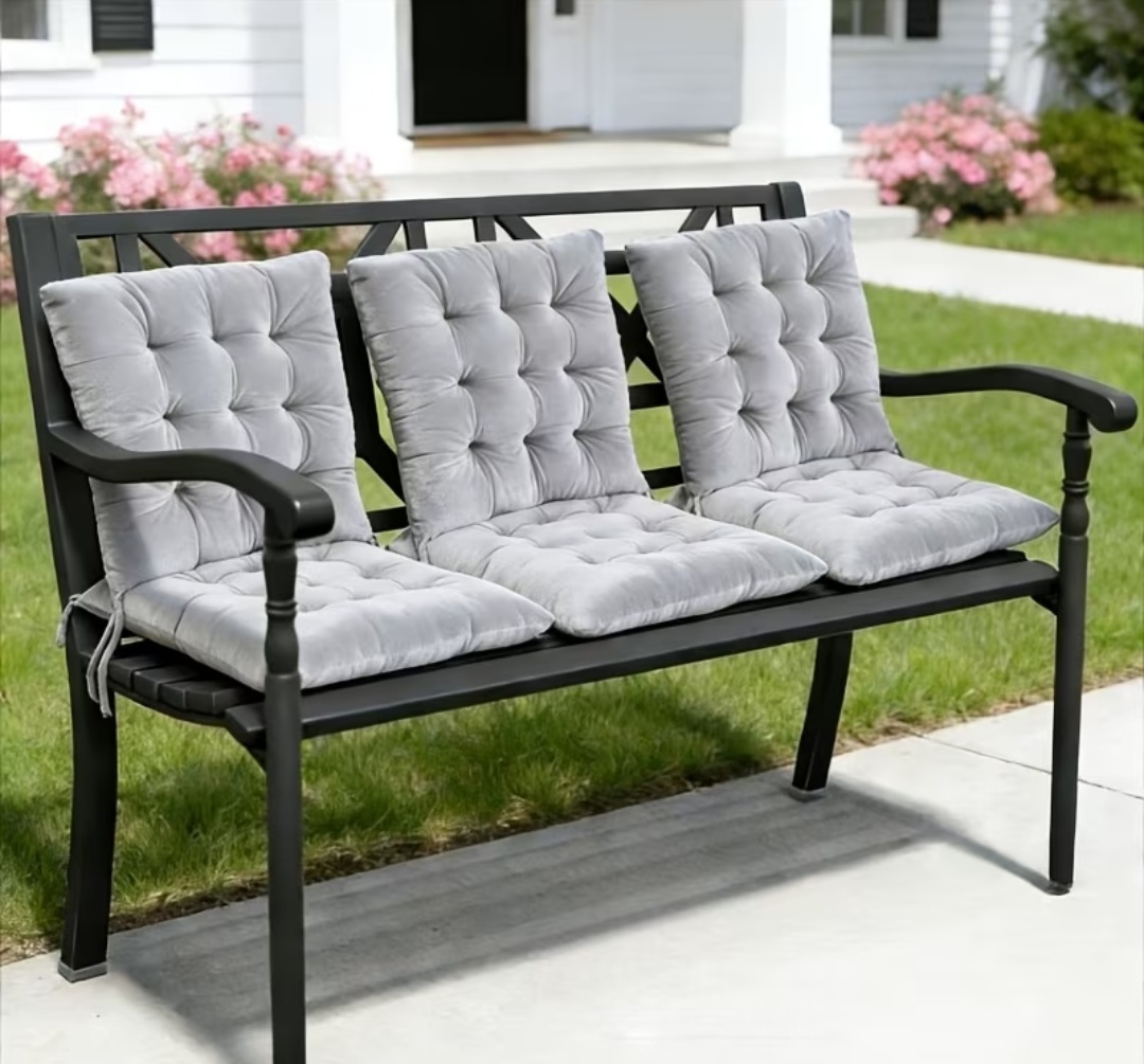 6 Pack Velvet Square Plush Seat Cushions with Anti-Slip Ties, Square Velvet Seat Cushion, for Outdoor Bench, Dining Chairs, Garden Decorative Throw Pillows, Patio Chairs, Long Sitting.