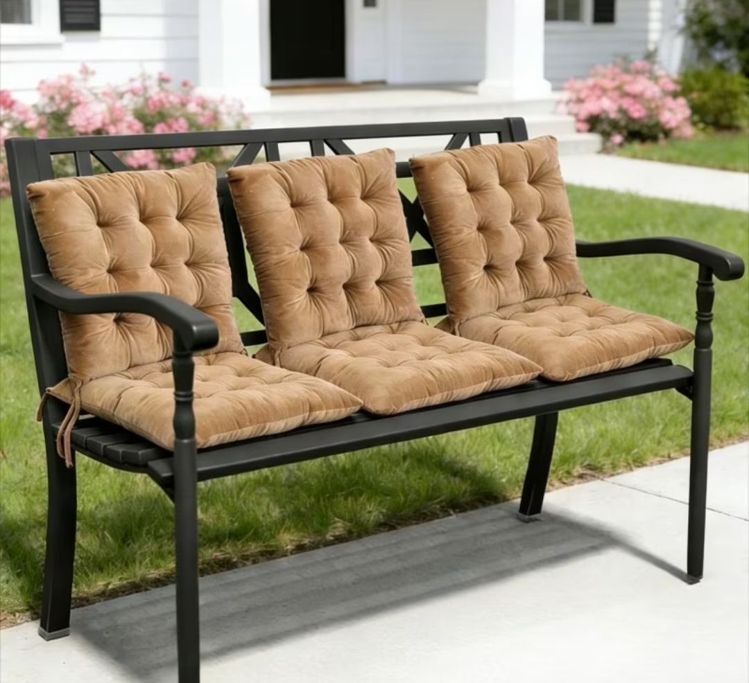 6 Pack Velvet Square Plush Seat Cushions with Anti-Slip Ties, Square Velvet Seat Cushion, for Outdoor Bench, Dining Chairs, Garden Decorative Throw Pillows, Patio Chairs, Long Sitting.