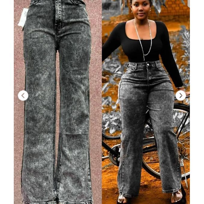2-Pack High-Waisted Women’s Denim Jeans – Bluish Grey Stretch Casual Fashion Pants for Ladies, Comfortable Slim Fit Everyday Wear Trousers Available in Sizes 27–34