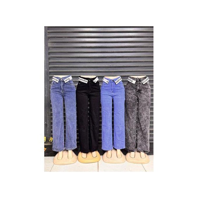 2-Pack High-Waisted Women’s Denim Jeans – Bluish Grey Stretch Casual Fashion Pants for Ladies, Comfortable Slim Fit Everyday Wear Trousers Available in Sizes 27–34
