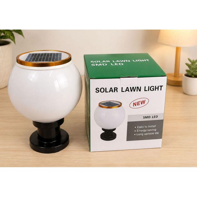 Solar LED Ball Garden Lawn Light with White Globe Lamp, Waterproof Outdoor Landscape Pathway Light, Black Post Base, Auto On/Off Solar Yard Light for Garden, Patio & Walkway