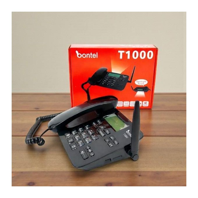 DLNA ZT600G Wireless Desktop Telephone – GSM SIM Card Fixed Wireless Phone, Dual SIM Desk Phone with LCD Display, Rechargeable Battery, FM Radio & Hands-Free Calling for Home, Office & Business Use