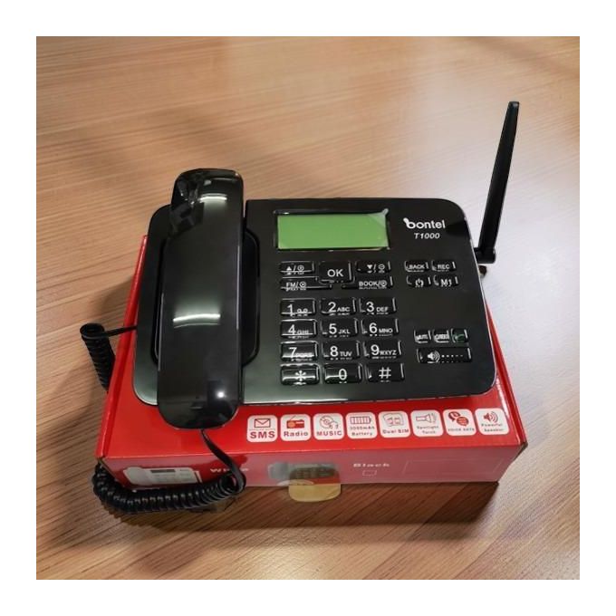 DLNA ZT600G Wireless Desktop Telephone – GSM SIM Card Fixed Wireless Phone, Dual SIM Desk Phone with LCD Display, Rechargeable Battery, FM Radio & Hands-Free Calling for Home, Office & Business Use