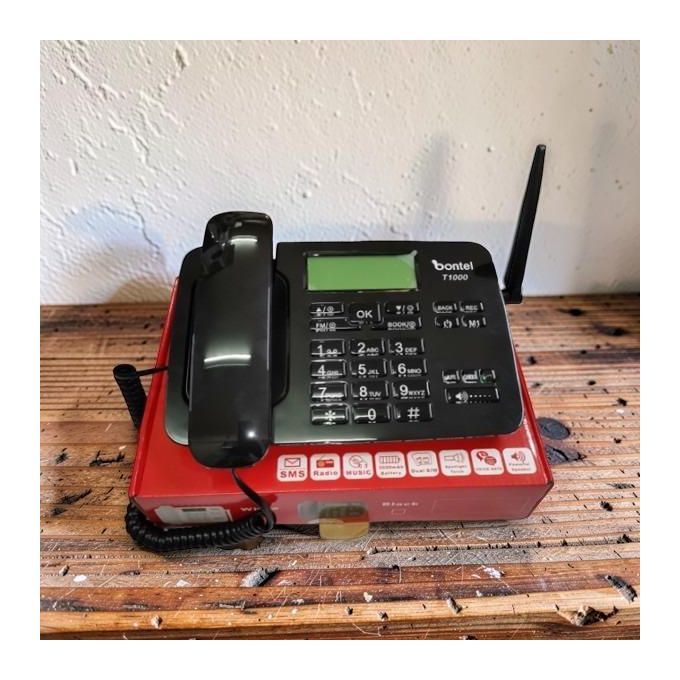 DLNA ZT600G Wireless Desktop Telephone – GSM SIM Card Fixed Wireless Phone, Dual SIM Desk Phone with LCD Display, Rechargeable Battery, FM Radio & Hands-Free Calling for Home, Office & Business Use