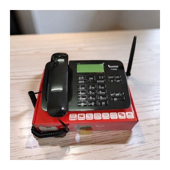 DLNA ZT600G Wireless Desktop Telephone – GSM SIM Card Fixed Wireless Phone, Dual SIM Desk Phone with LCD Display, Rechargeable Battery, FM Radio & Hands-Free Calling for Home, Office & Business Use