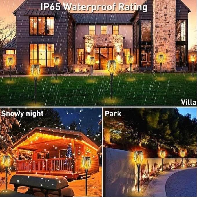 Black Solar Powered LED Garden Bollard Light, Waterproof Outdoor Landscape Pathway Lamp, Auto On/Off Solar Lawn Light for Garden, Walkway, Driveway, Patio & Yard