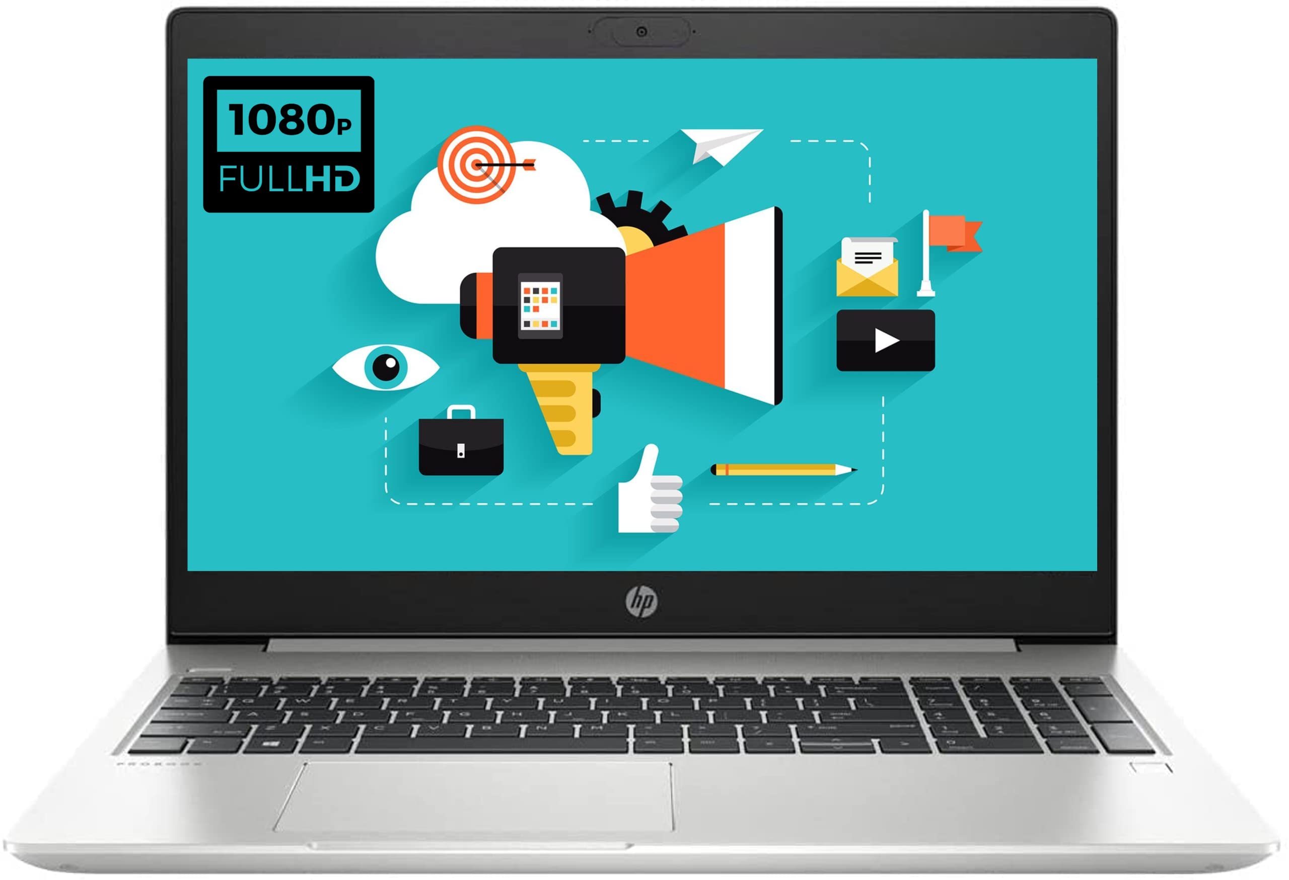 Refurbished HP ProBook 450 G7 Intel Core i5 10th Gen 8GB RAM 128GB SSD + 1TB HDD 15.6 Inches + 2GB Graphics with Numerical Keyboard Windows 11 Pro MS Office HDMI Slim Laptop